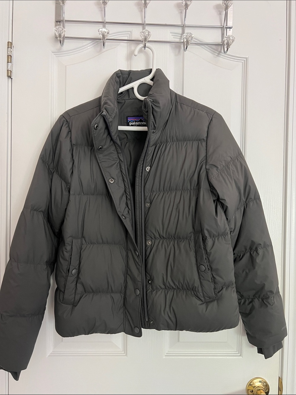 Patagonia Quilted Down Jacket in Charcoal Gray